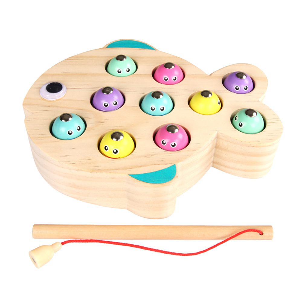 Montessori Magnetic Fishing Game With Color, Number, And Music